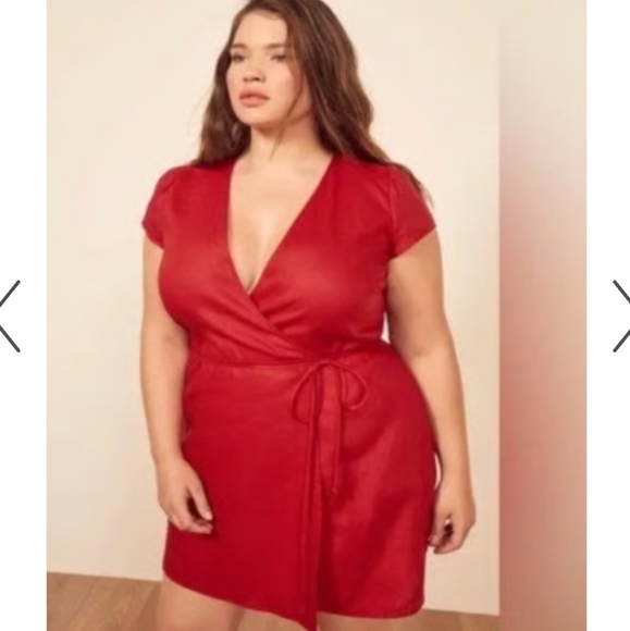 Reformation red linen wrap mini dress - Picture 6 of 6